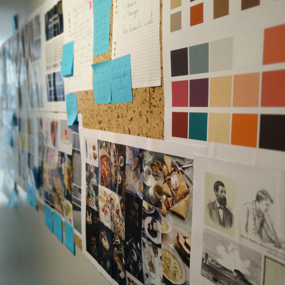 Wall of design researches for Méert